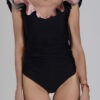 enteriza modelo Gogo negro rosa plata