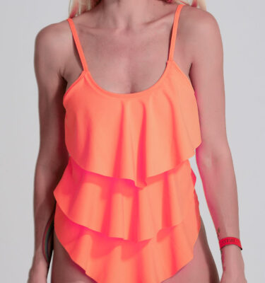 Malla enteriza Sayulita color Naranja fluo