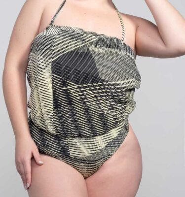 Malla enteriza Eva plisada tiger plus size