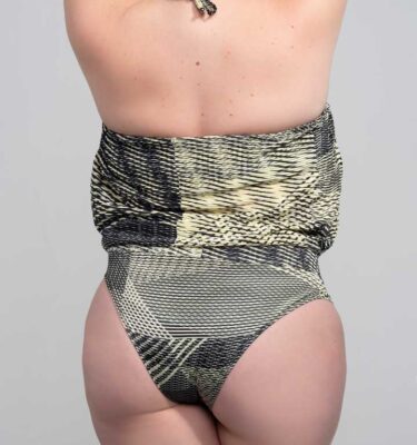 Malla enteriza Eva plisada tiger plus size