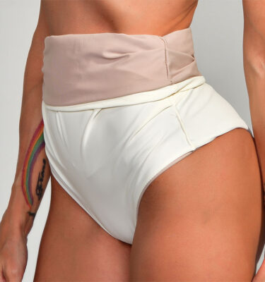 Bombacha Reversible Megan Hueso y Avellana