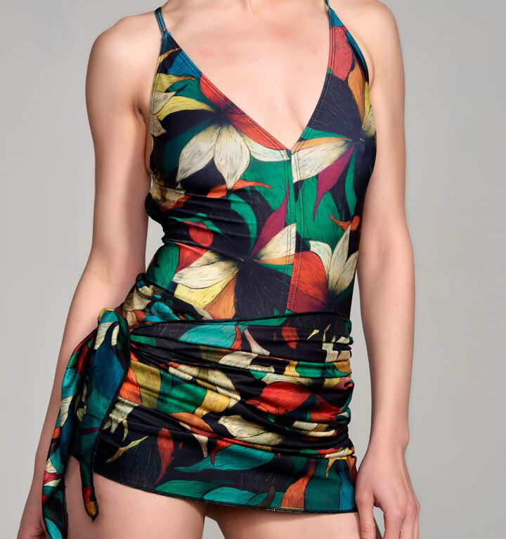 Traje de baño enteriza estampada