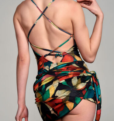 Traje de baño enteriza estampada