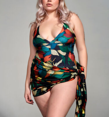 Traje de baño enteriza estampada