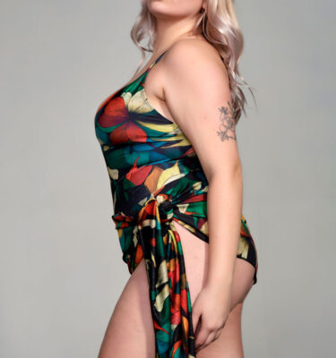 Traje de baño enteriza estampada