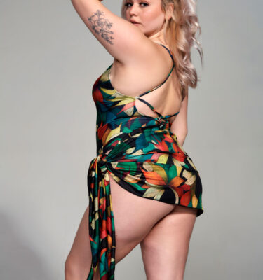 Traje de baño enteriza estampada