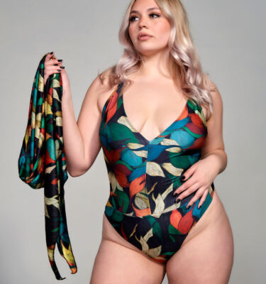 Traje de baño enteriza estampada