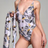 Traje de baño enteriza estampada
