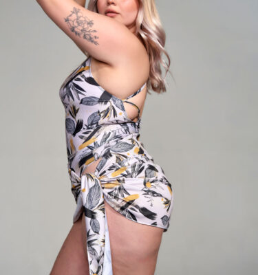 Traje de baño enteriza estampada