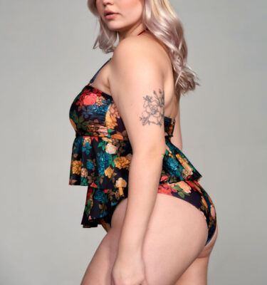 Traje de baño enteriza estampada